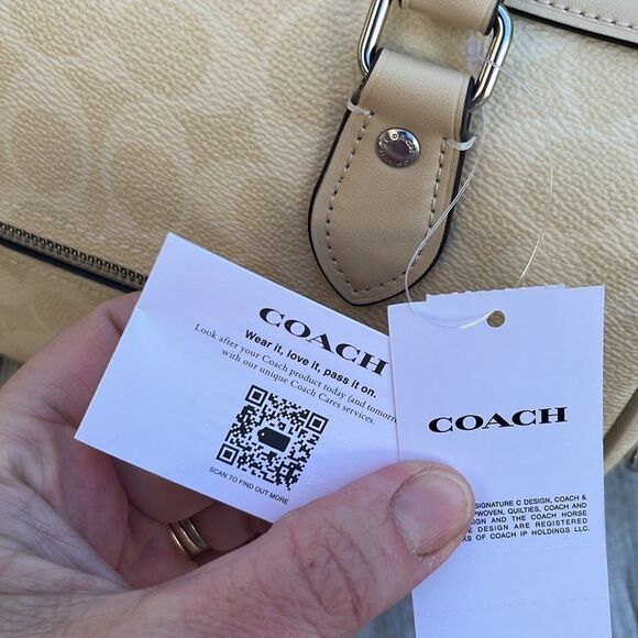 Coach Rowan Satchel Bag In Signature Canvas Crossbody Purse - Picture 10 of 16
